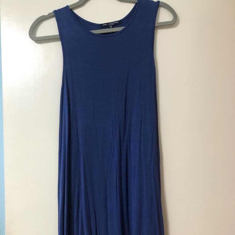Blue shirt dress